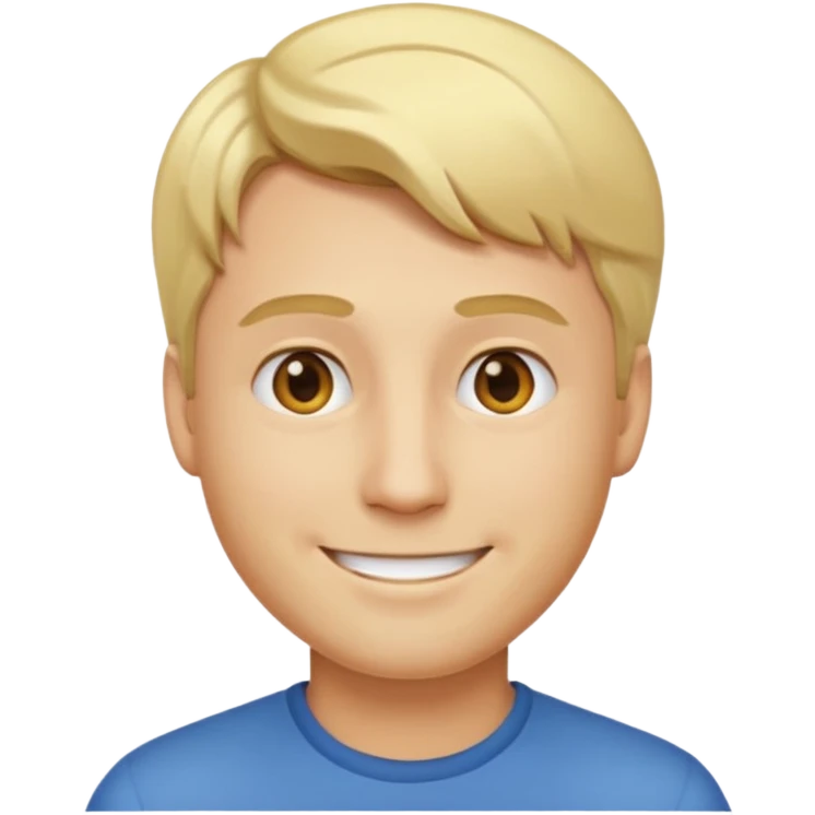 ultra realistic memoji man with side-parted blonde hair emoji