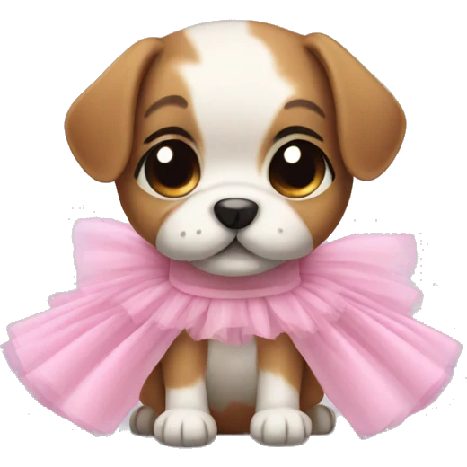 Puppy wearing tutu emoji