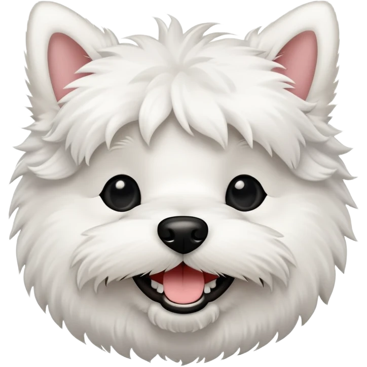 White terrier dog face with a little black full body photo emoji