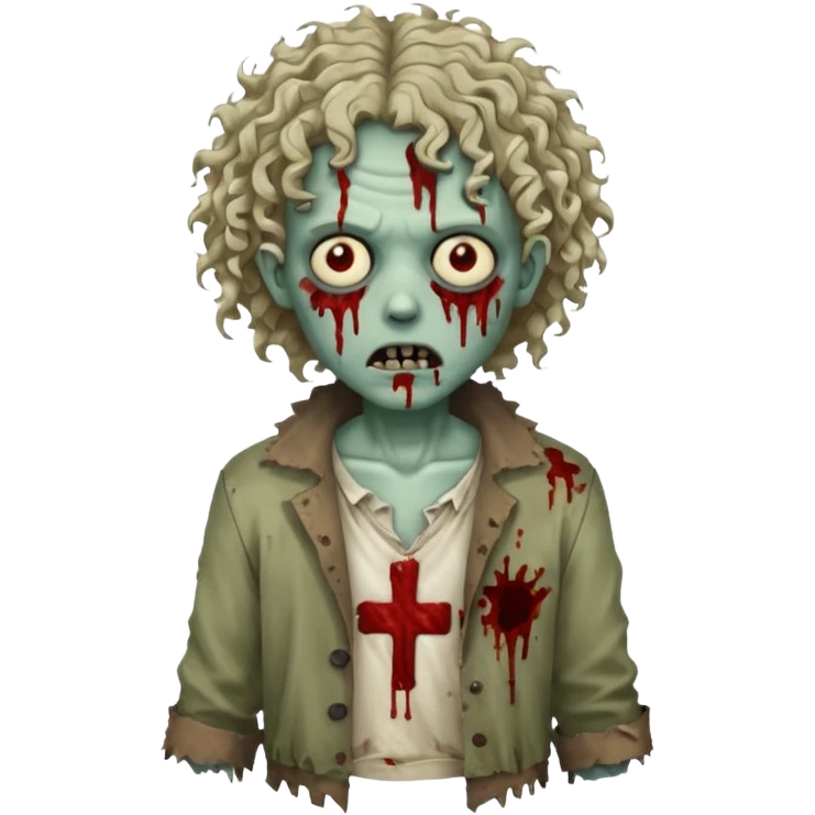 curly hair zombie emoji