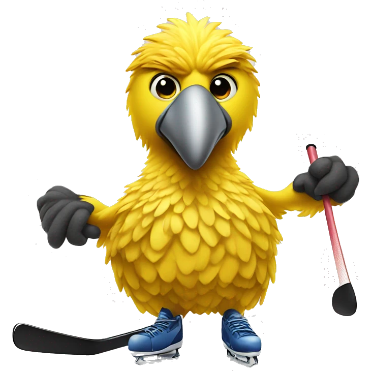 Big bird playing hockey emoji