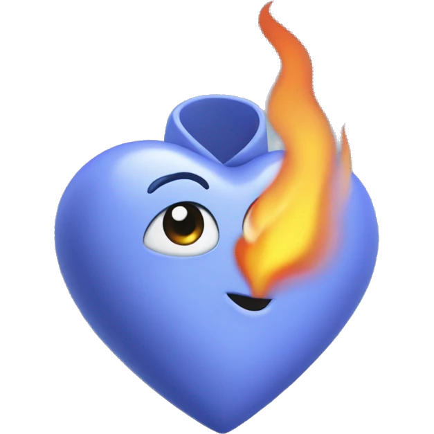 Periwinkle heart with flame  emoji