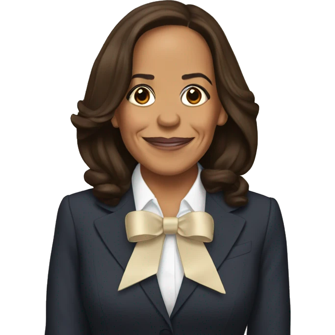 Kamala Harris with a bow emoji