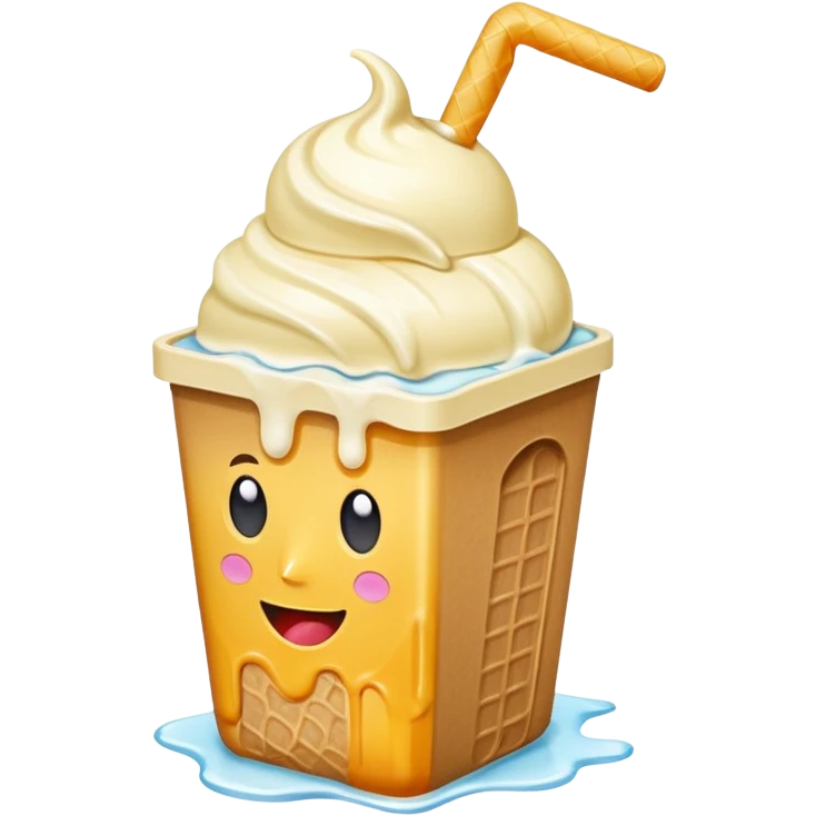 Juice box and ice cream emoji