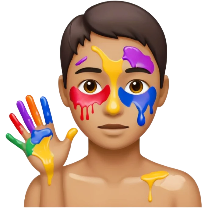 paint drop on face body emoji
