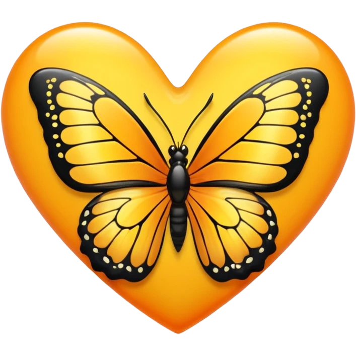 yellow heart with a butterfly emoji