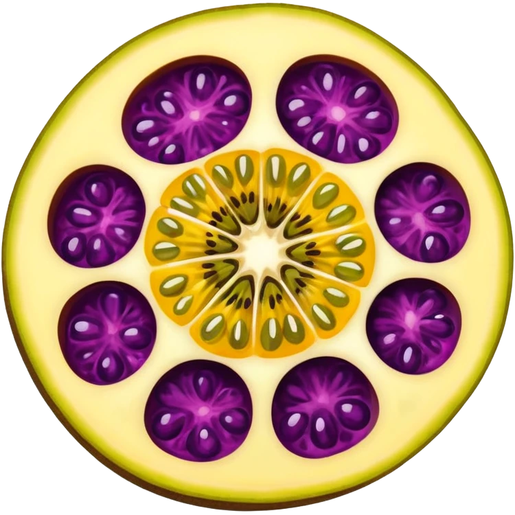 passion fruit sliced juicy emoji