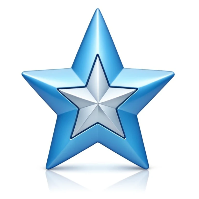 imoji de certifié bleu étoile avec une flèche de validation a l’intérieur  emoji