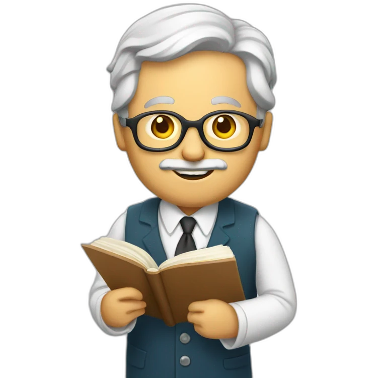 professor with a book in his hand emoji