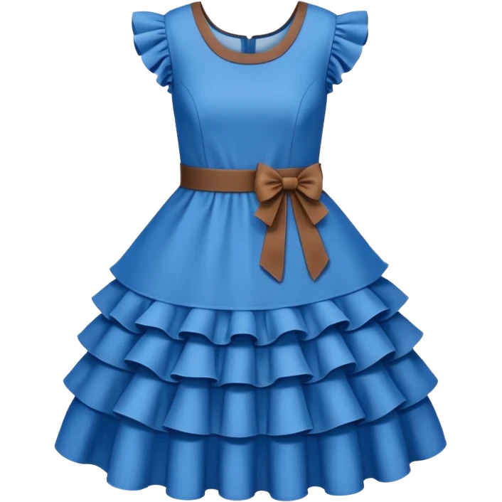 brown blue dress with ruffles emoji