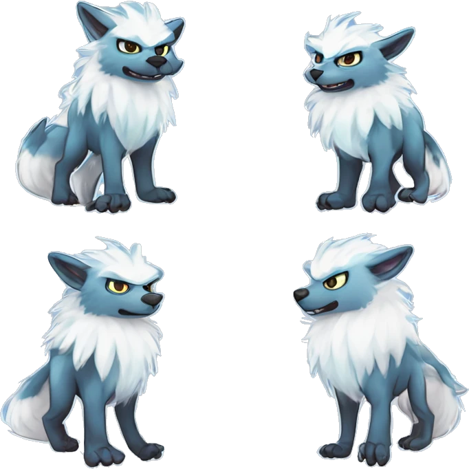 Cute Protogen-vernid-sergal-wickerbeast-fantasy-animal-fursona griffsnuff & LiLaiRa & Falvie full body white and light blue fur sticker emoji