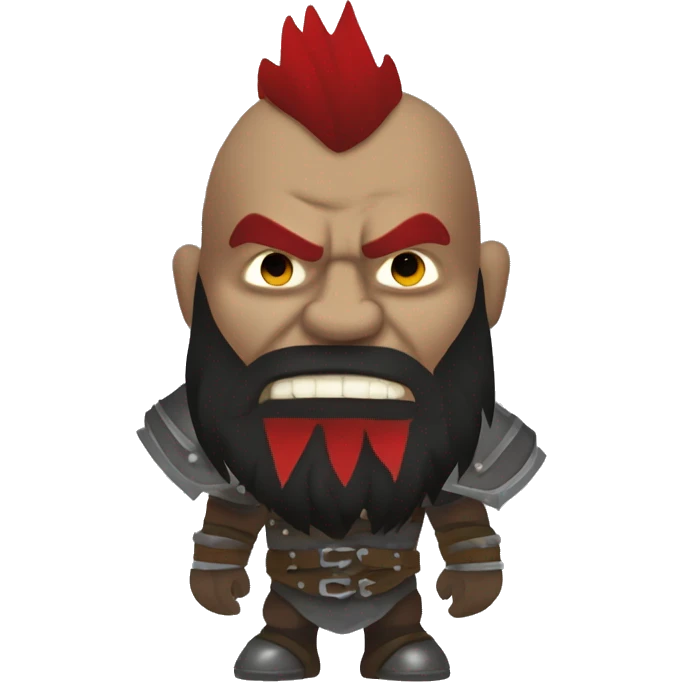 armored orc berserker with red beard & mohican emoji