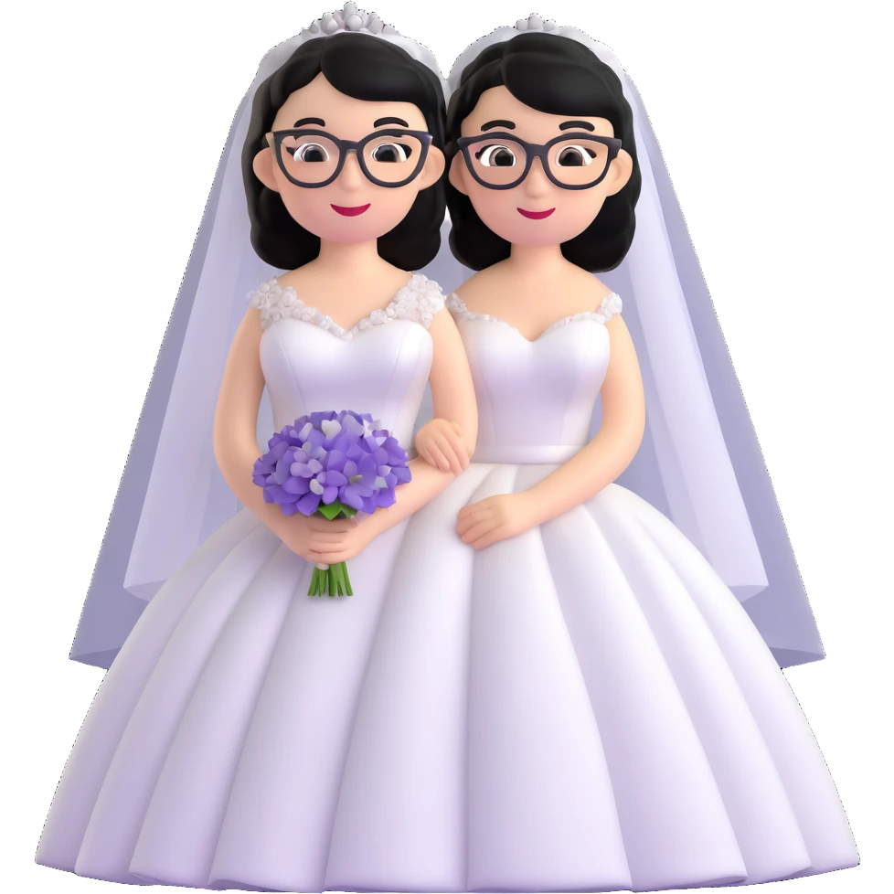girl with black hair in glasses in a wedding dress emoji