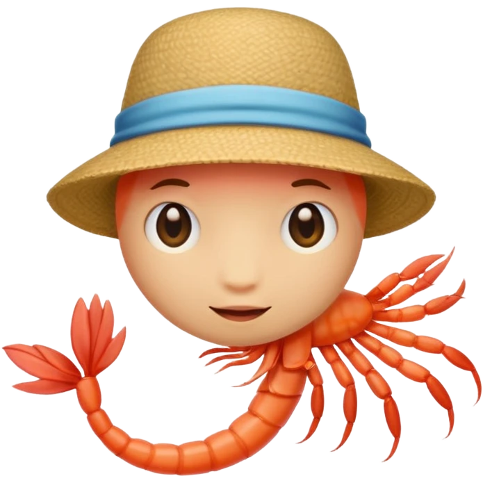 Креветка в шляпе emoji