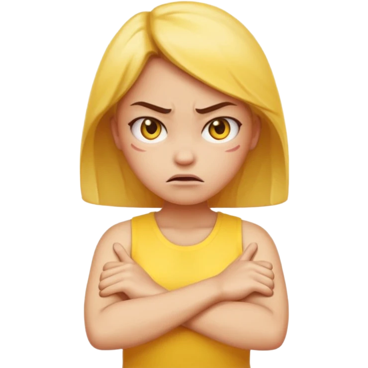angry face girl emoji with arms crossed over each other in front  emoji