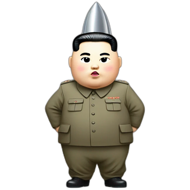 fat Kim jong un carry cute missle emoji