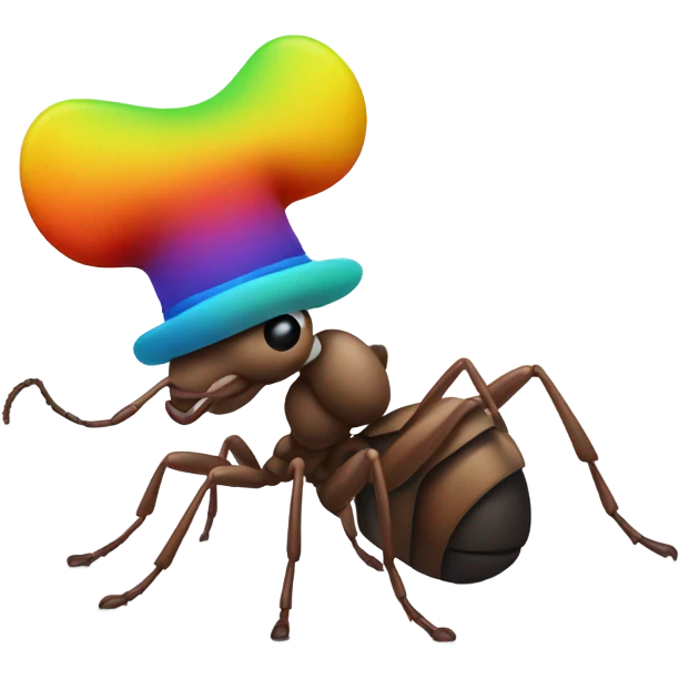 ant with a hat emoji