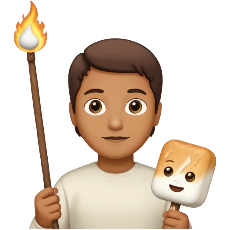 camping marshmallow stick emoji