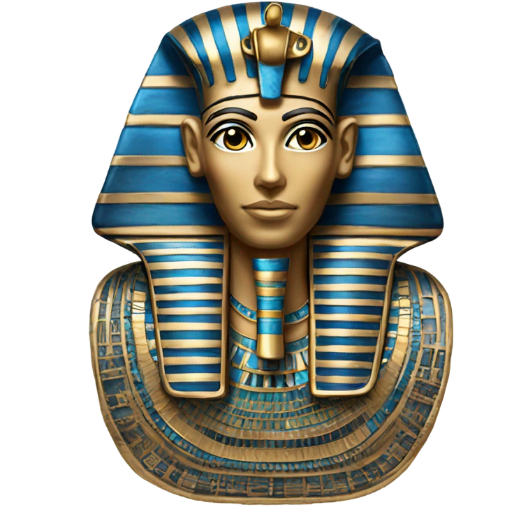 egypt sarcophagus coffie gold blue white black , full body  emoji