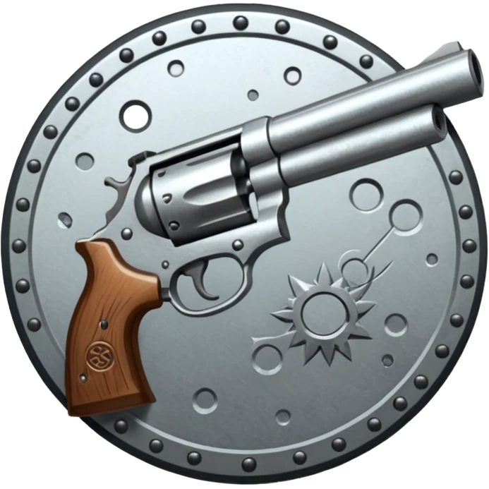 gun and powder and tribal nature faction emblem emoji