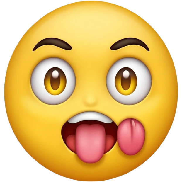 An emoji face with his tounge out and devious eyes emoji
