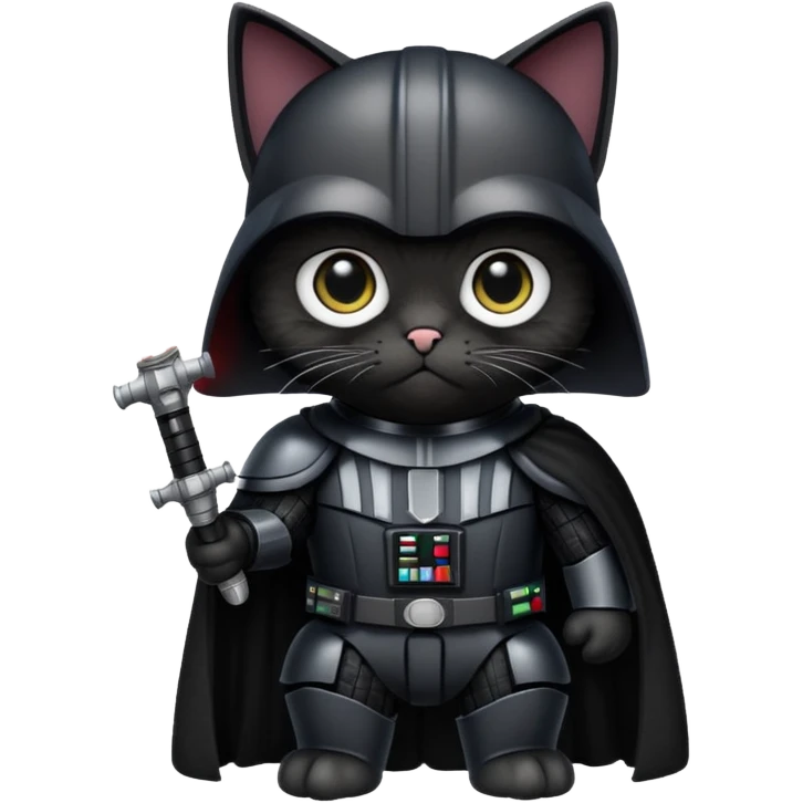 Darth Vader cat full armor saying no I am your father emoji