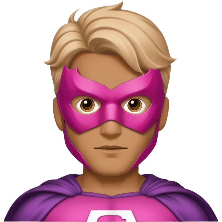 mask wearing man superhero pink emoji