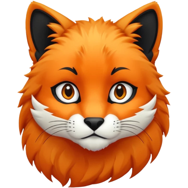 A black panther but it is a orange colored fox emoji