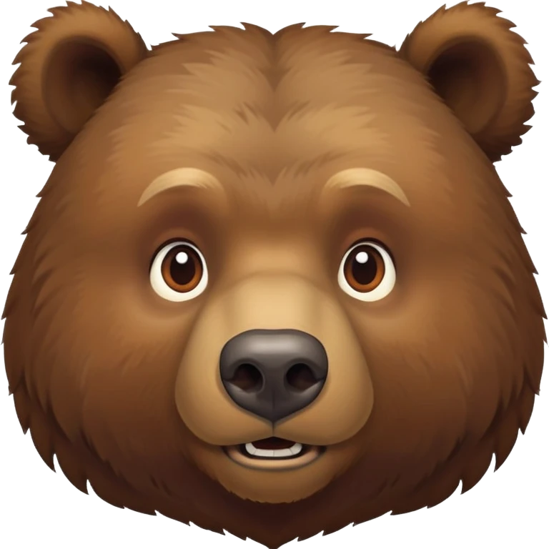 Curious Russian brown bear head, slightly tilted, front view emoji