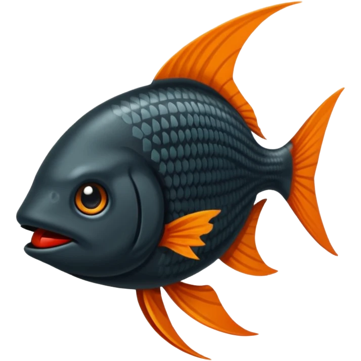 Badannya yang orange ekornya hitam emoji