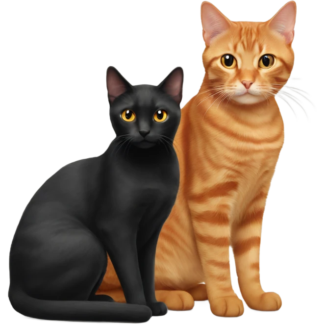 Black cat and orange tabby cat emoji