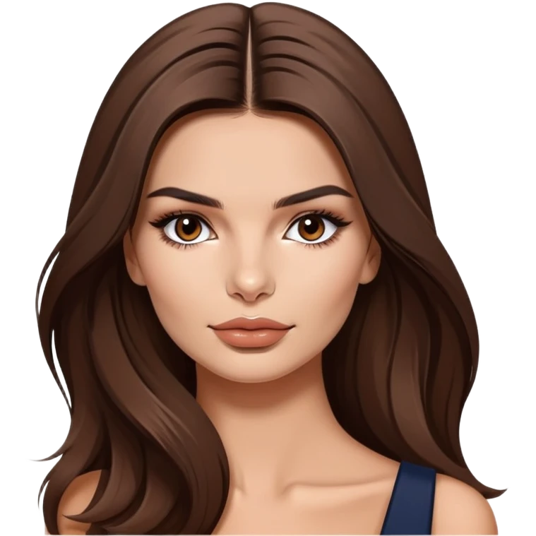 Beautiful woman with long brown hair, model, Emily Ratajkowski emoji
