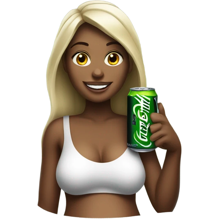 Realistic Beautiful pregnant woman drinking monster energy emoji