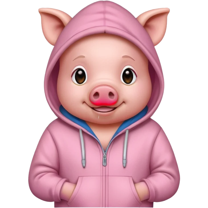 Pig wearing a hoodie emoji