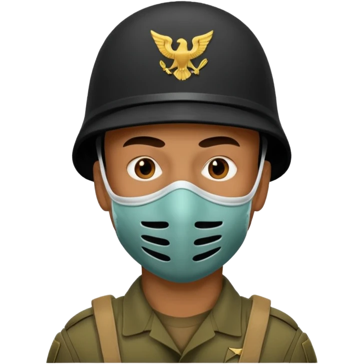 man soldier wearing mask emoji