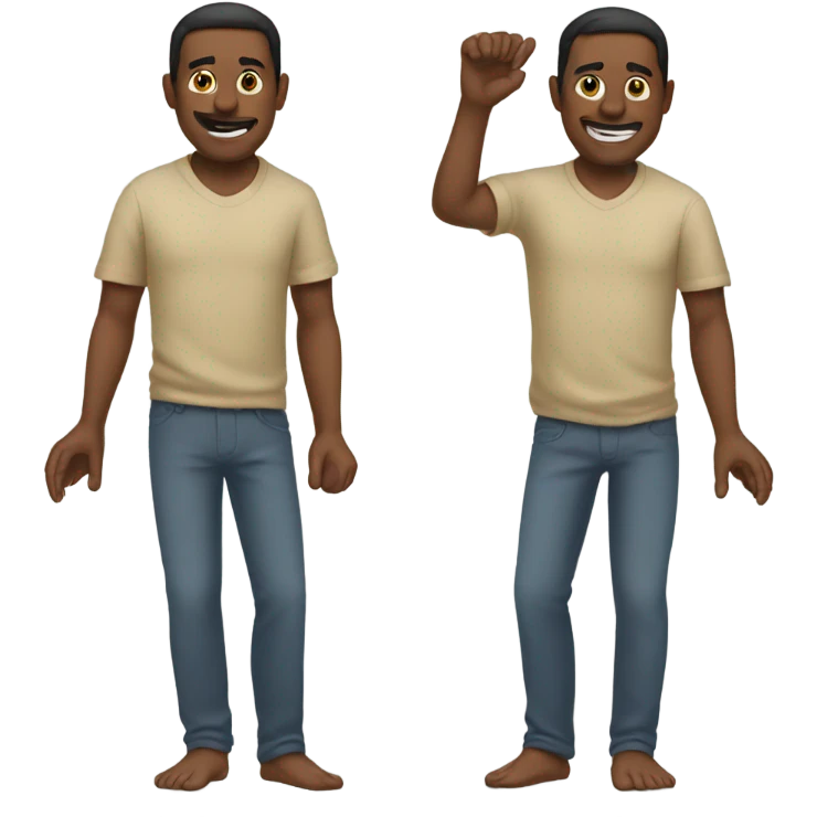 Man with hands for feet and feet for hands emoji