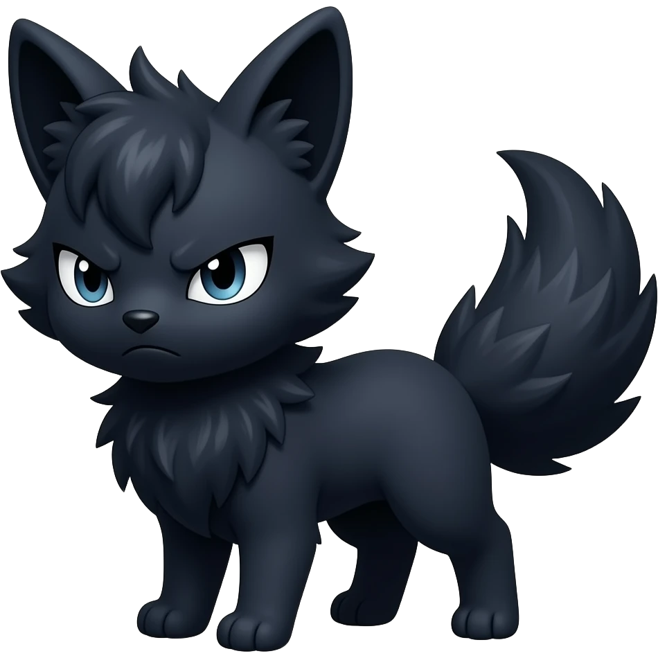 Dark Edgy Cool Shy Grumpy Fluffy FurSona Fakemon Full Body emoji