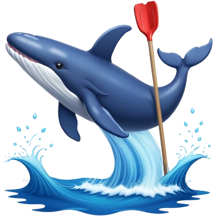 Realistic Whale jumpn in the ocean,  clean with a Spades background  emoji