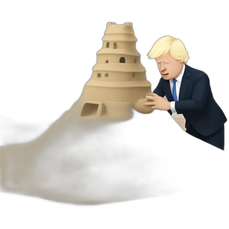 Boris Johnson building a sand castle emoji
