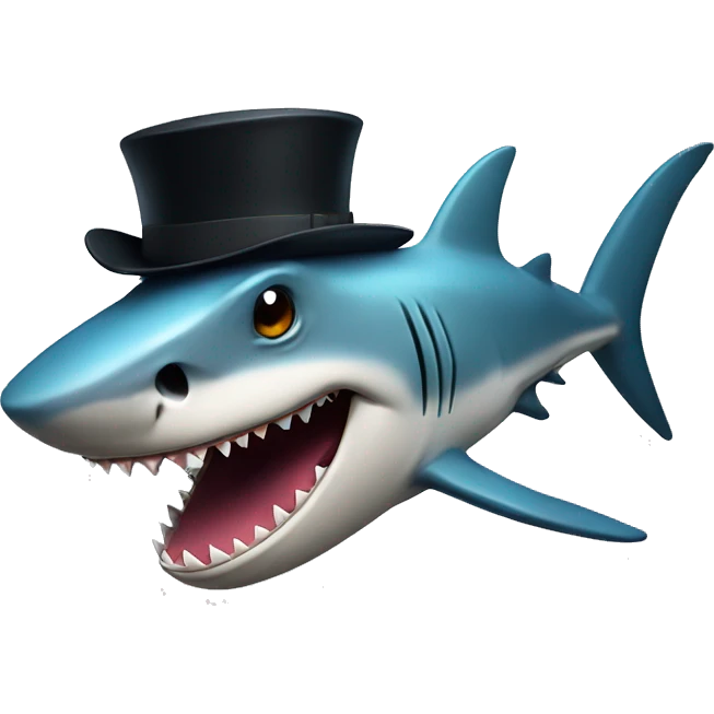 Shark wih tophat emoji