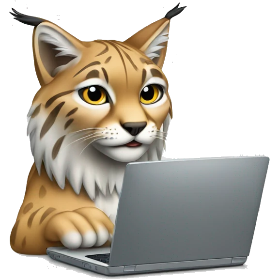 A lynx with a laptop emoji