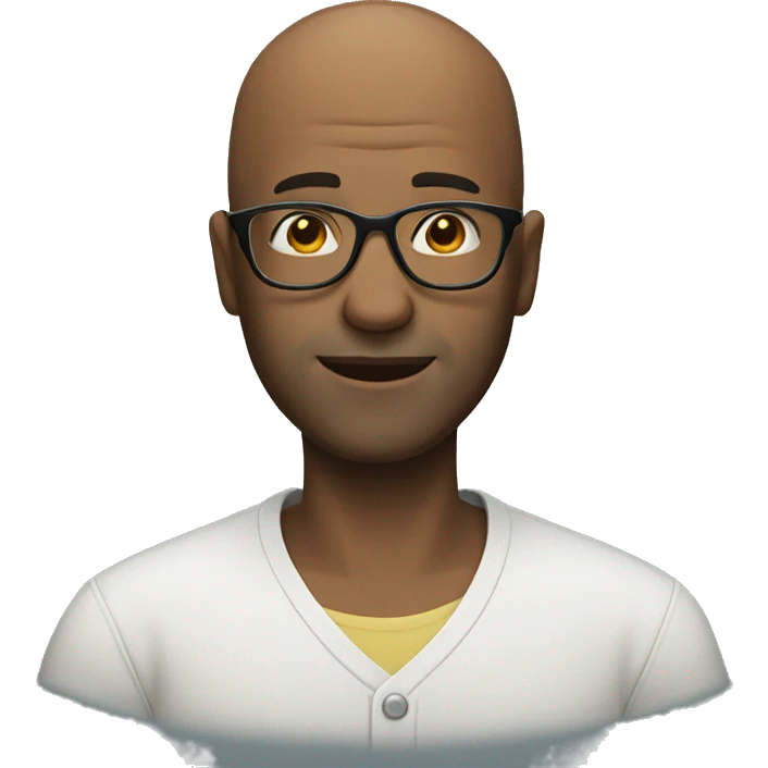 Man with glasses bald  emoji