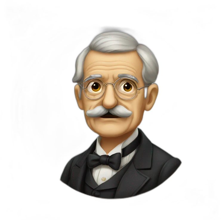 Old president of spain monocle and mustache whole body  emoji