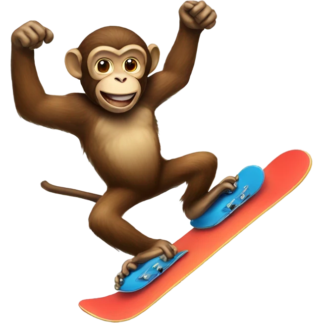 monkey riding a snowboard emoji