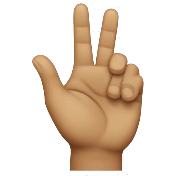 Peace with three hands emoji
