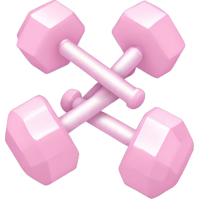 pale pink dumbells with sparkles emoji