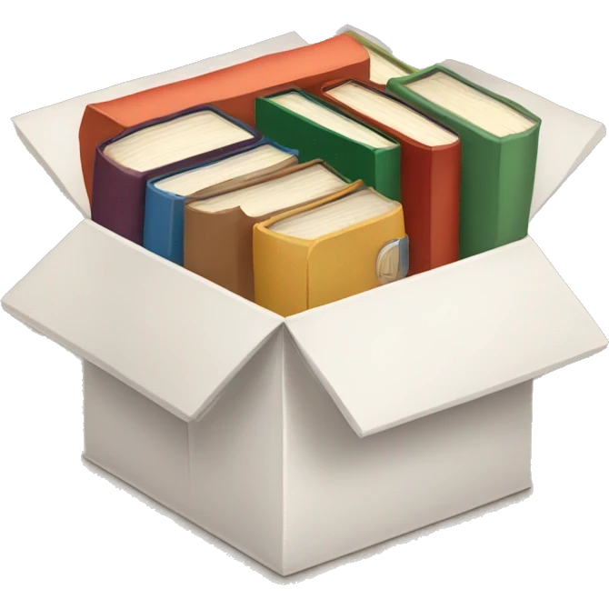 open box with books inside  emoji