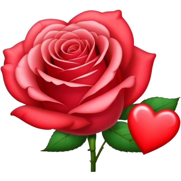 Rose and heart emoji