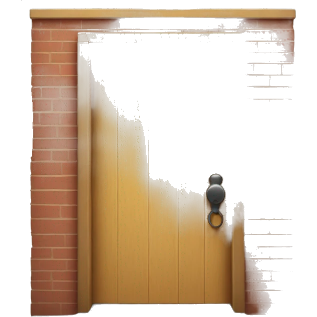 Door with a barking dog behind it emoji