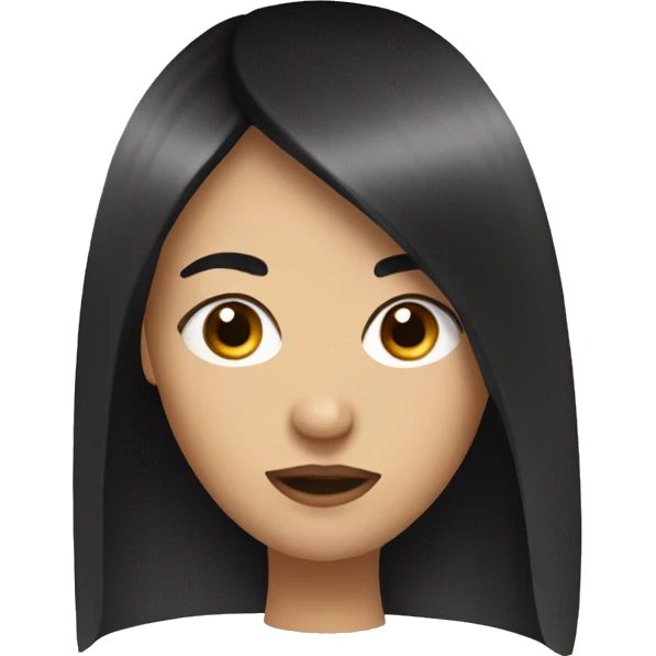 Emoji with black hair bangs emoji